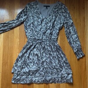 White House Black Market Feather Pattern Dress